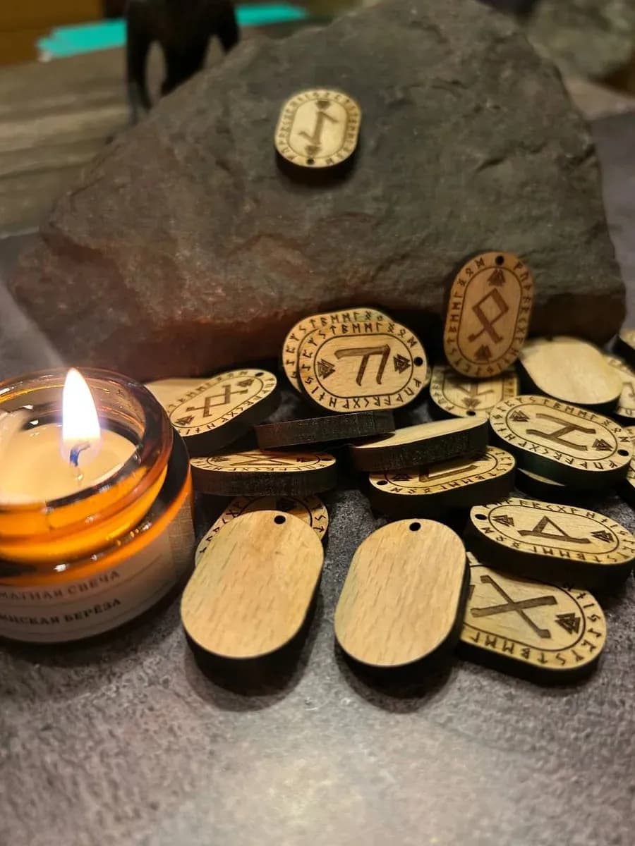 Набор скандинавских рун, бук (с мешочком) 2