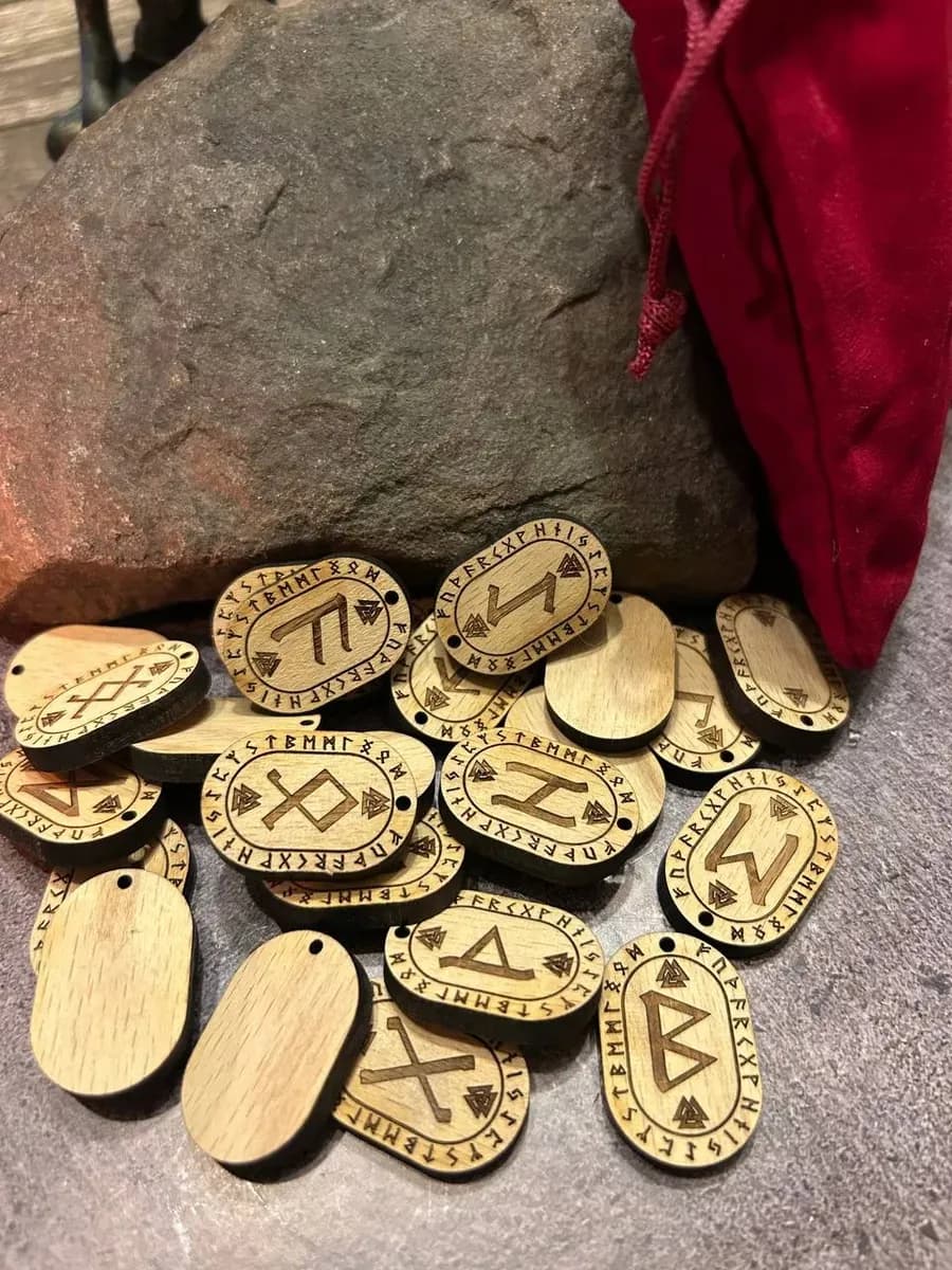 Набор скандинавских рун, бук (с мешочком) 3