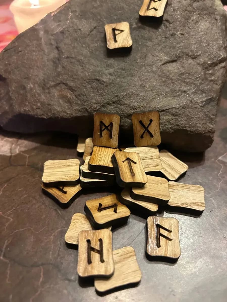 Набор скандинавских рун, дуб (в комплекте мешочек) 2