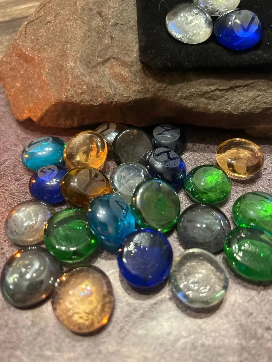 Набор скандинавских рун, 25 шт., кварц (в комплекте мешочек) 3