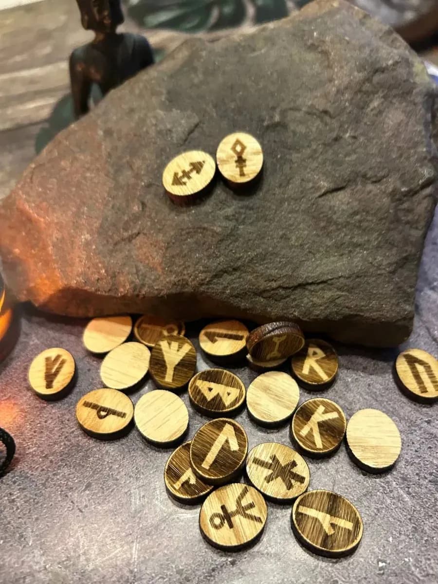 Набор исландских рун, 24 шт., бук (в комплекте мешочек) 3