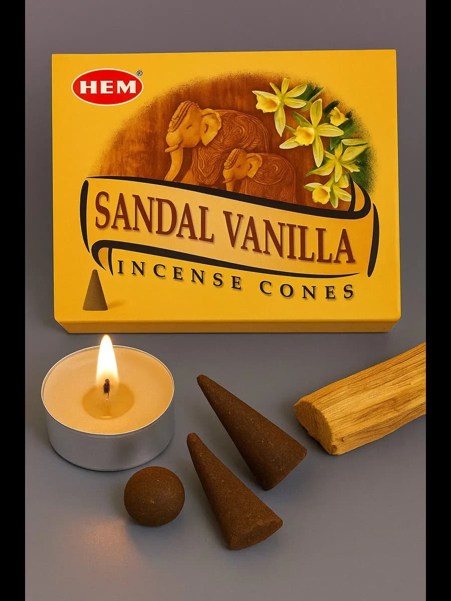 Благовония дымящиеся конусы "Ваниль и сандал" 10 шт/упак