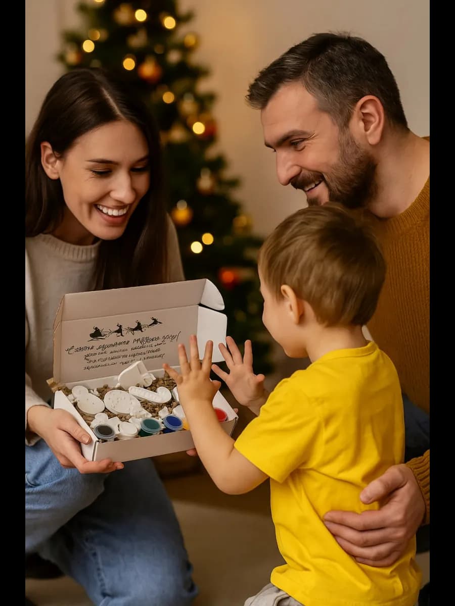 Набор новогодних фигурок для раскрашивания с красками (8шт) 3