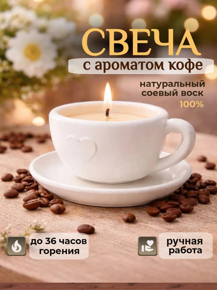 Свеча интерьерная с ароматом кофе