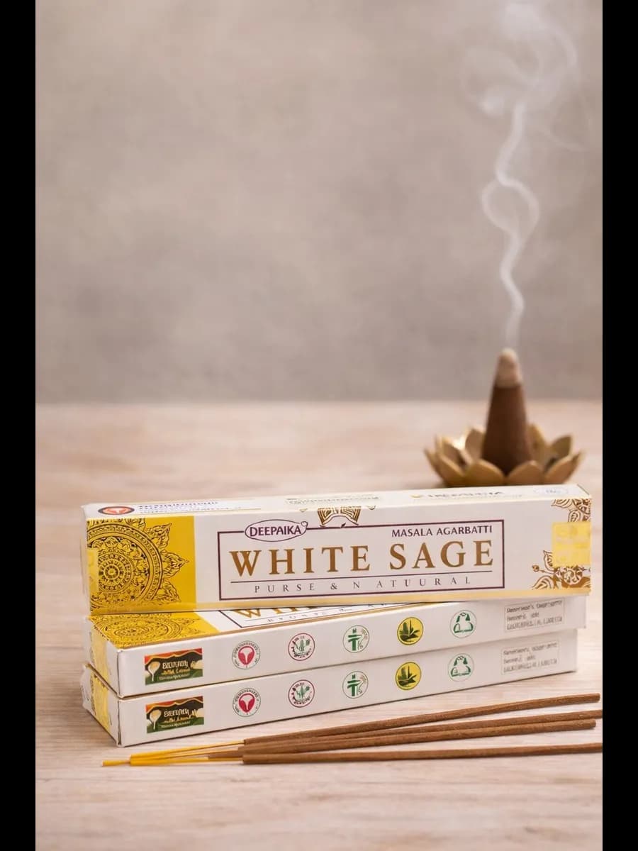 Благовония индийские Deepika White sage Белый шалфей 2