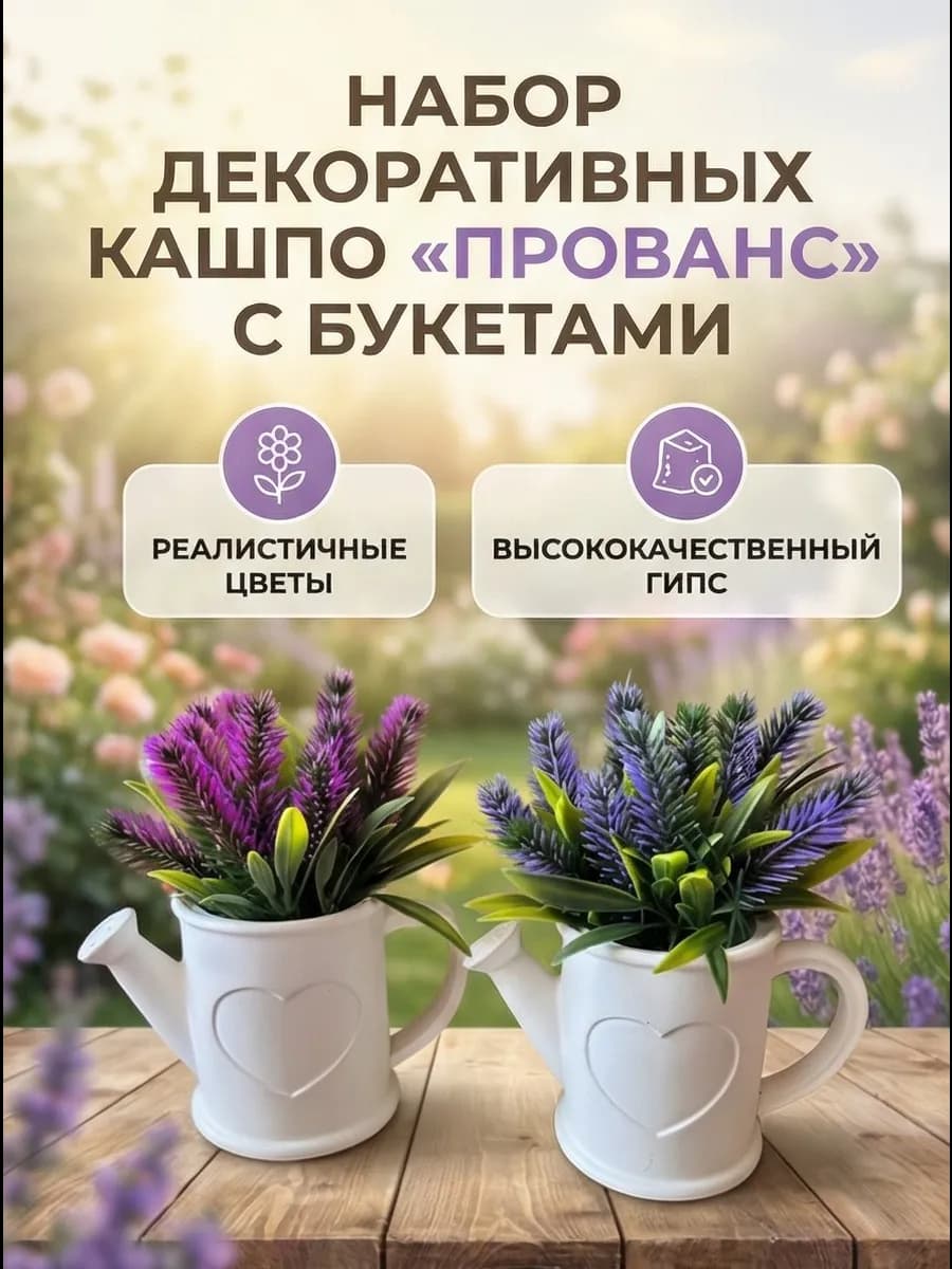 Искусственные цветы для декора и интерьера в горшке в кашпо