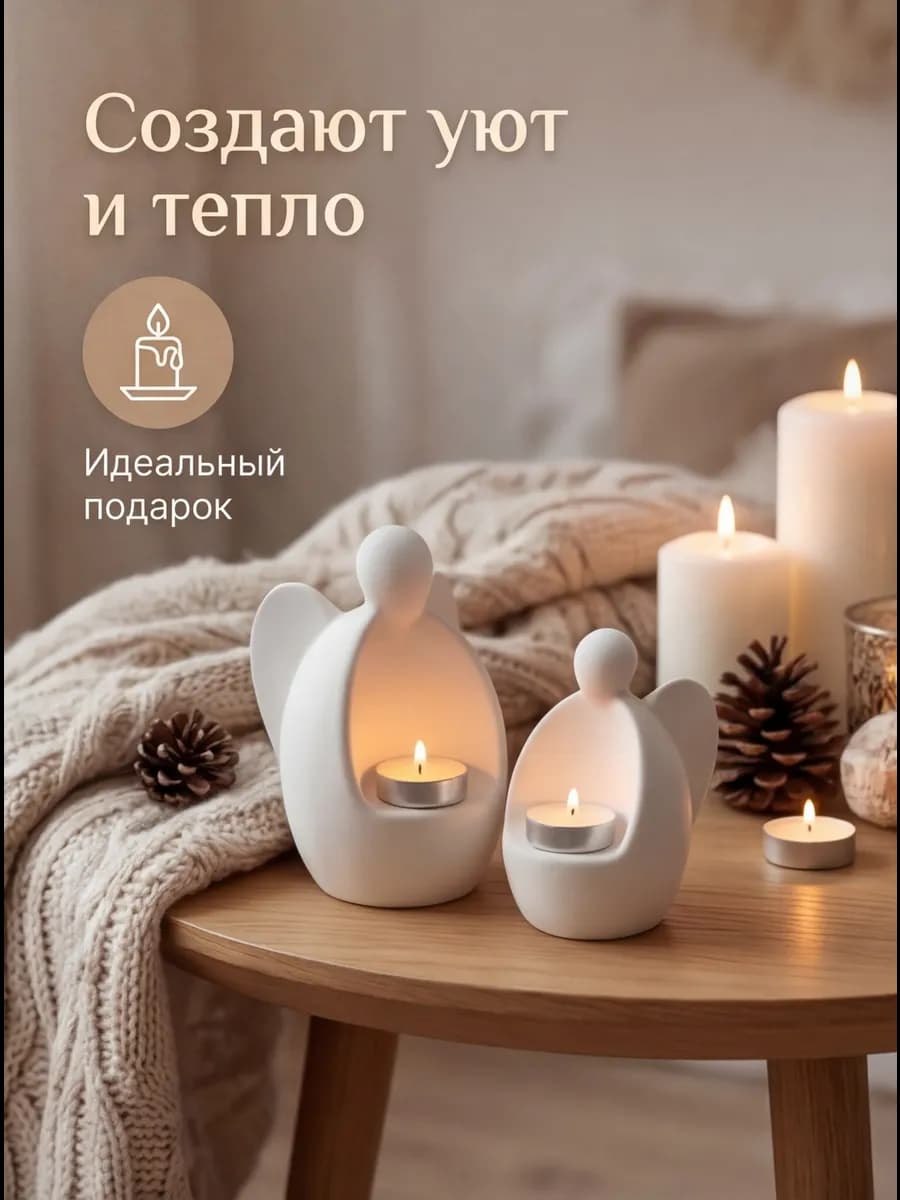 Набор фигурок интерьерных из гипса Ангелы 2