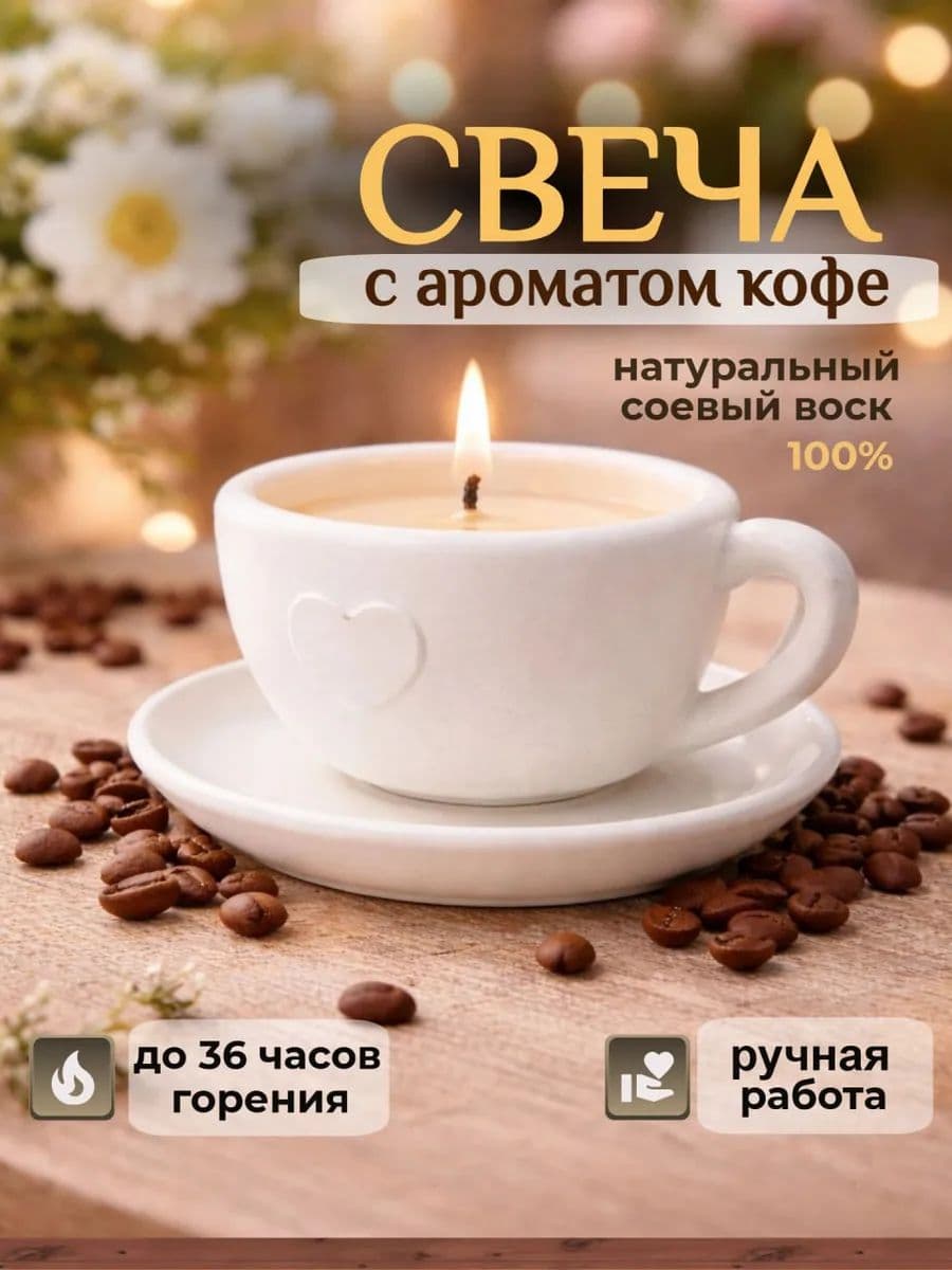 Свеча интерьерная с ароматом кофе